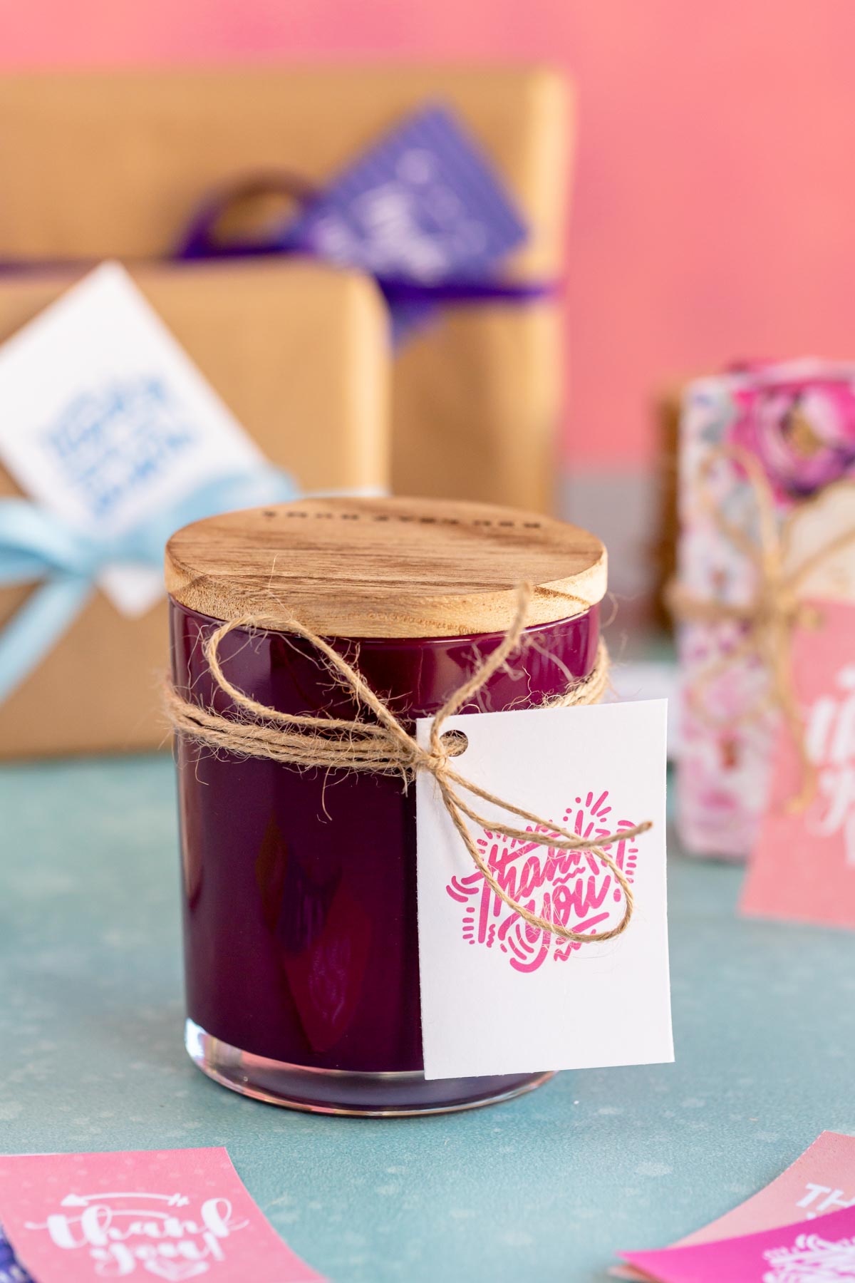 Gratitude Neighbor Gifts: Candle Box Jar Tags & Wraps