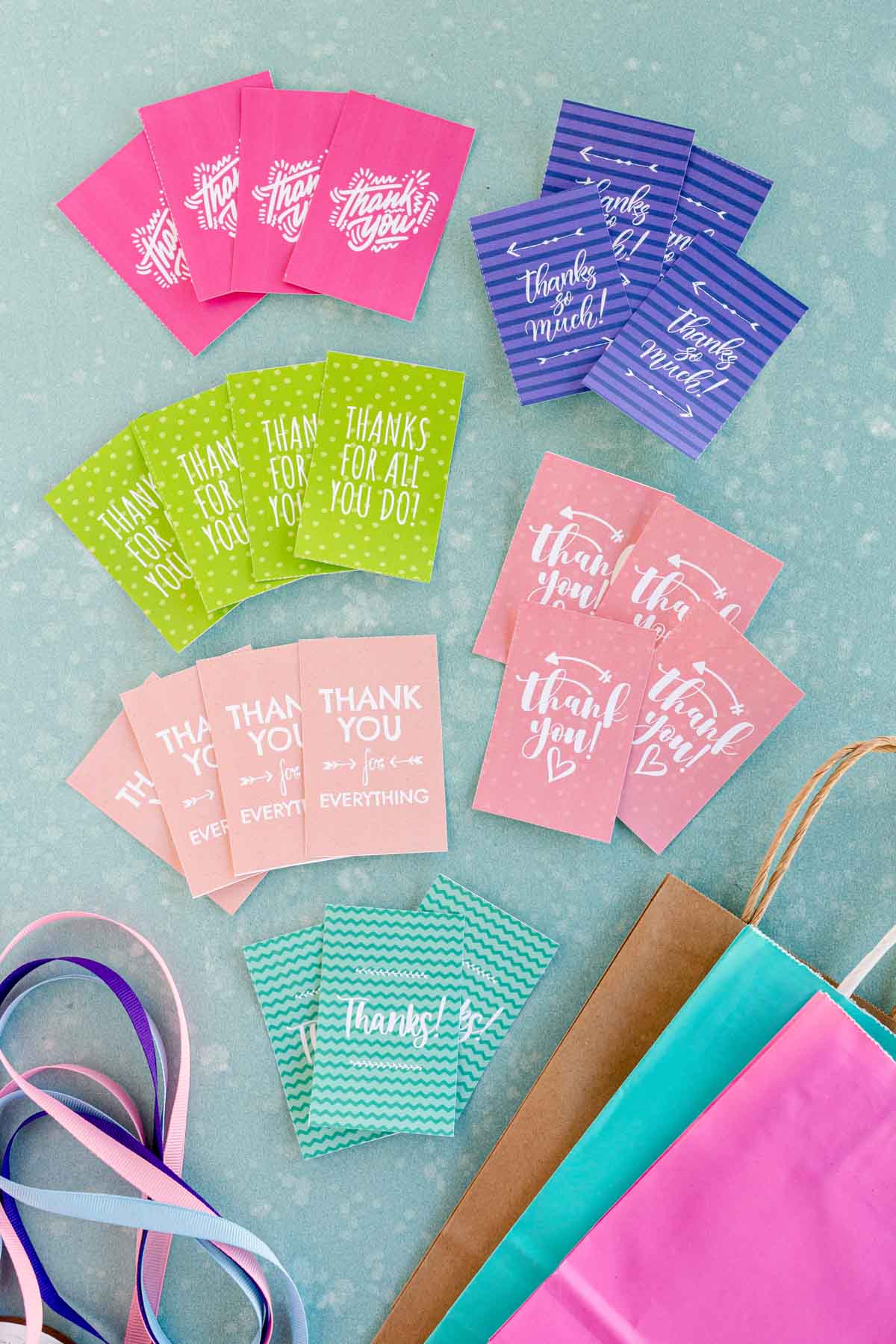 Printed and cut thank you tags