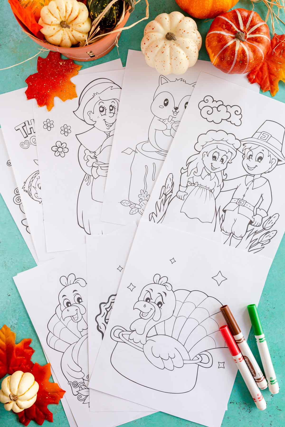 uncolored Thanksgiving coloring pages