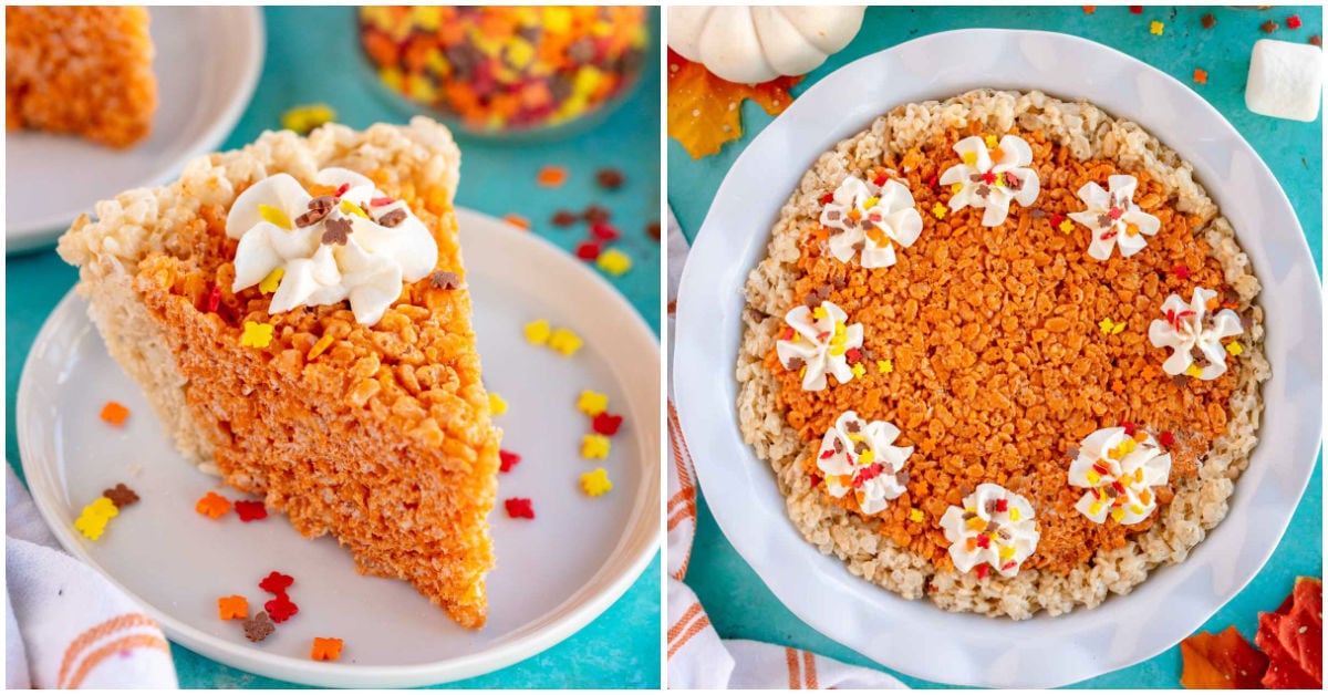 Pumpkin Pie Thanksgiving Rice Krispie Treats