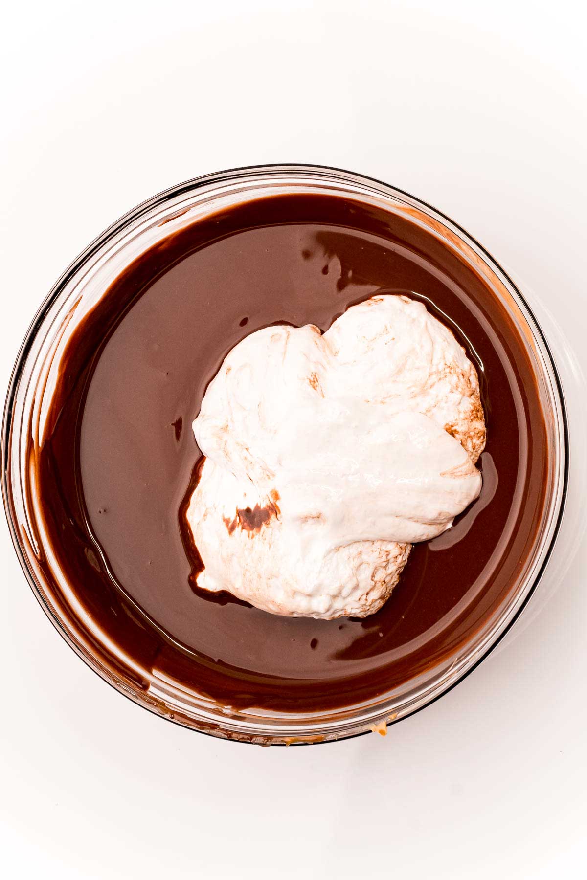 melted chocolate and marshmallow fluff