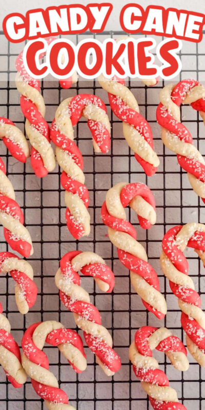 candy cane cookies with a label on top
