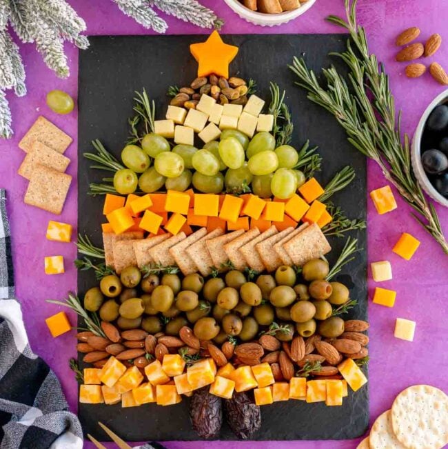 Festive Christmas Tree Cheese Board - Play Party Plan