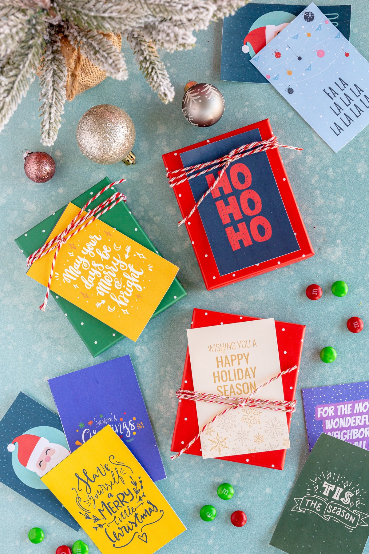 gifts with Christmas gift tags