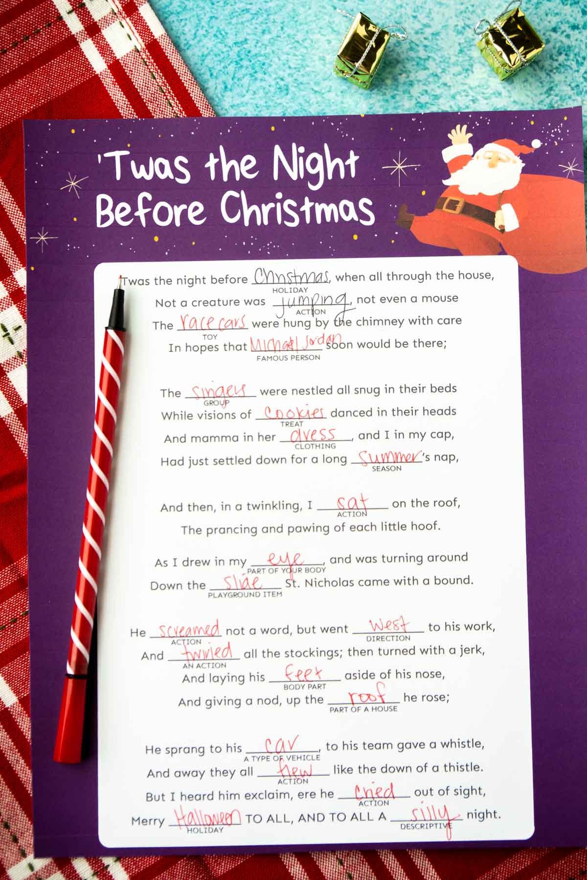 twas the night before christmas mad lib