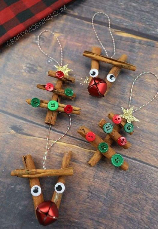 Christmas ornaments made out of cinnamon sticks