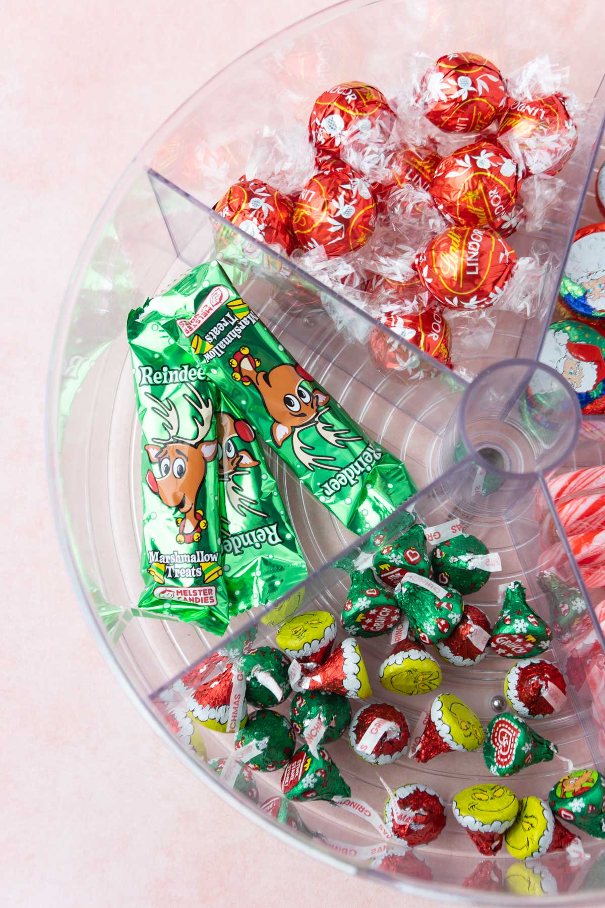 plastic lazy susan with candy