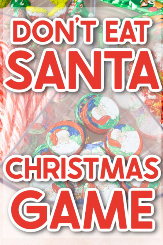 Santa candies with text on top
