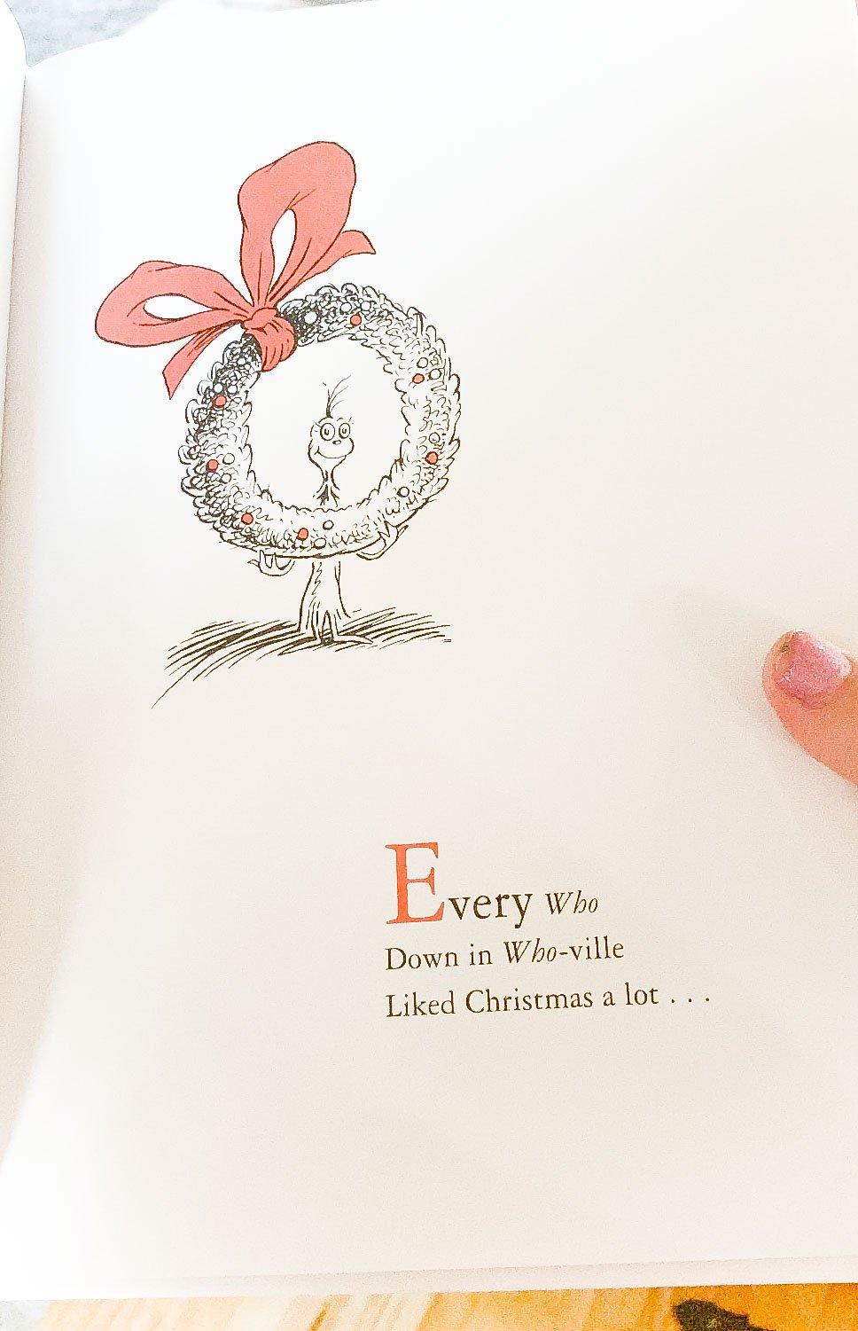 Page in the Grinch Who Stole Christmas book