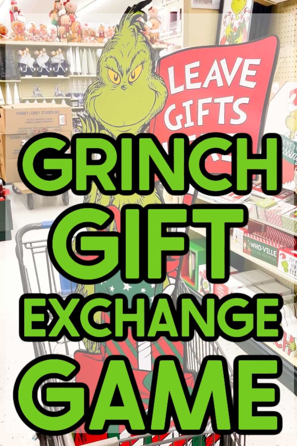 Grinch gift sign with text on it