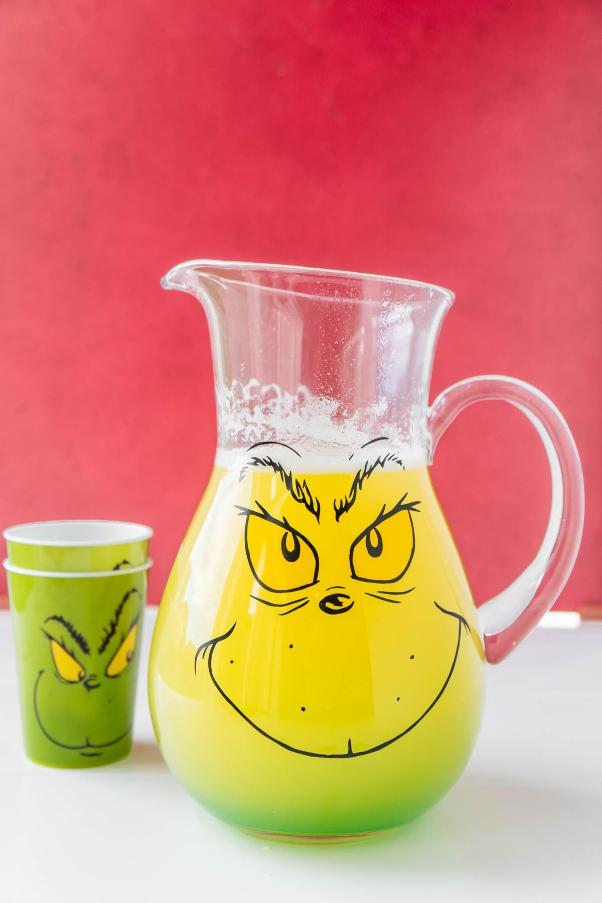 Grinch punch with blue curacao syrup