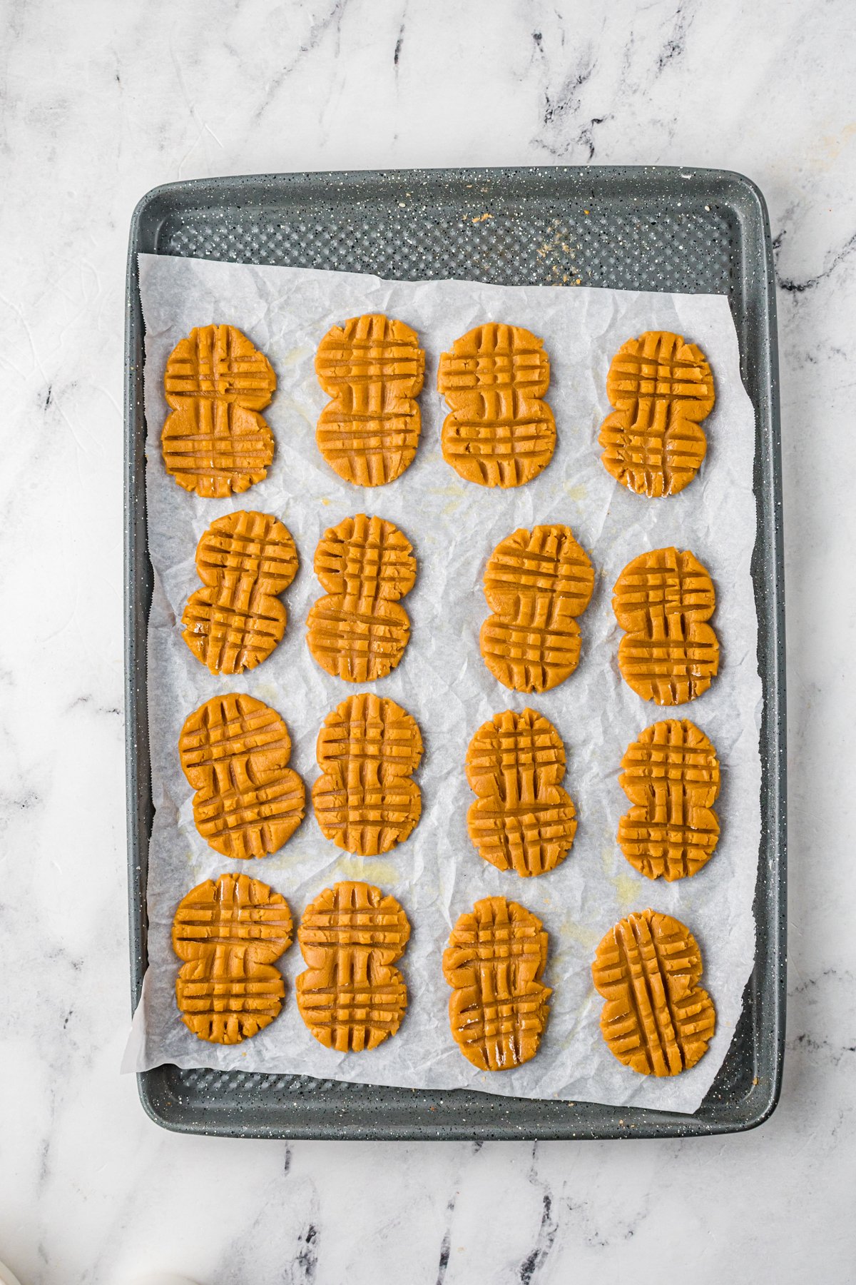 homemade nutter butters about to be baked