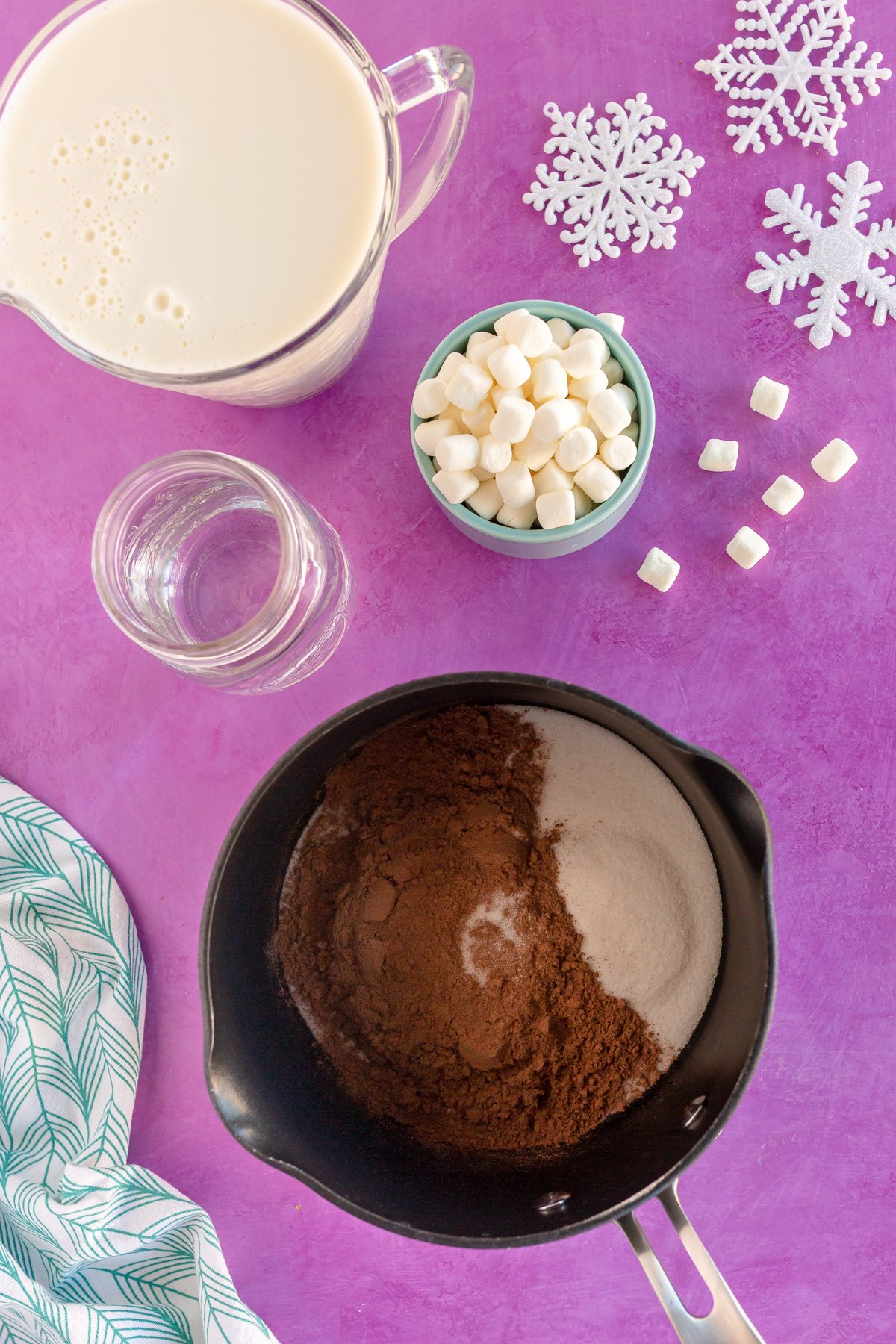 cocoa powder in a pan