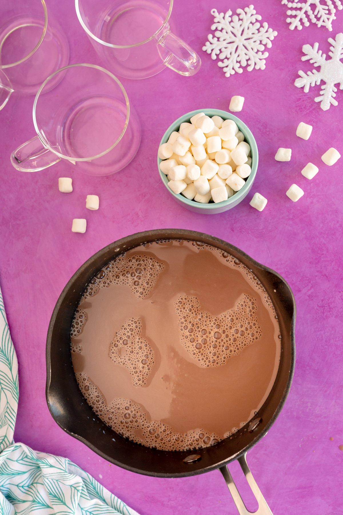 pan with homemade hot chocolate
