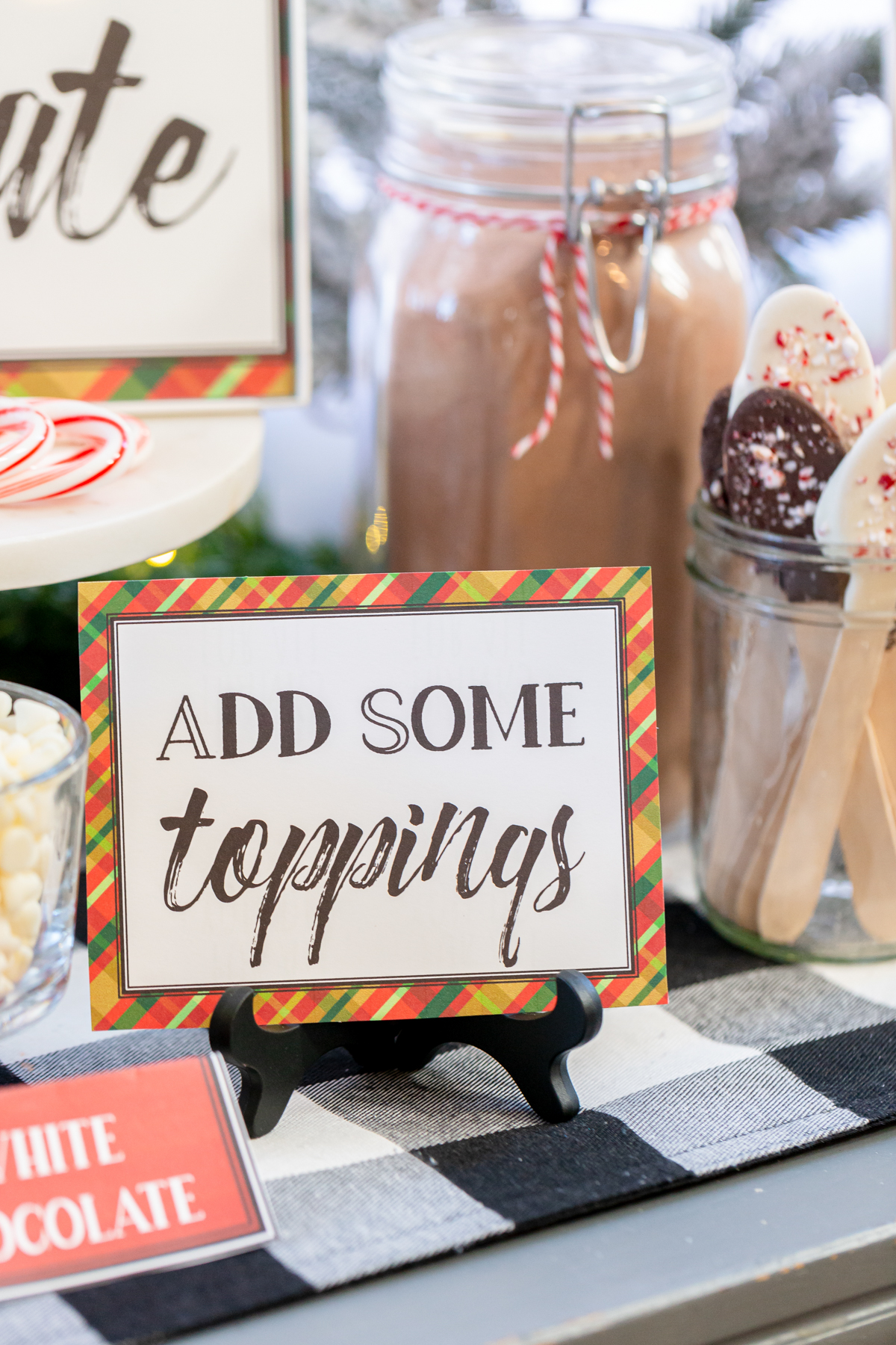 add some toppings hot chocolate bar sign