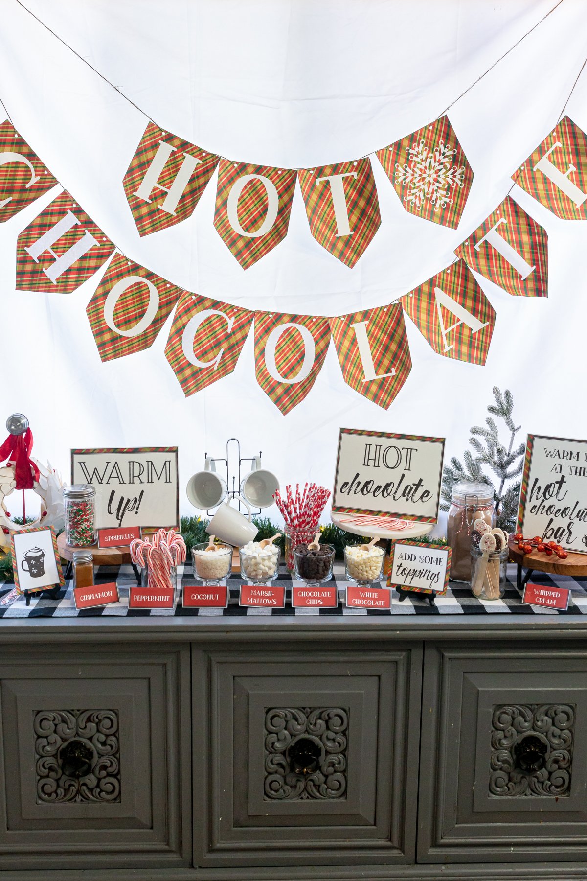 hot chocolate bar setup