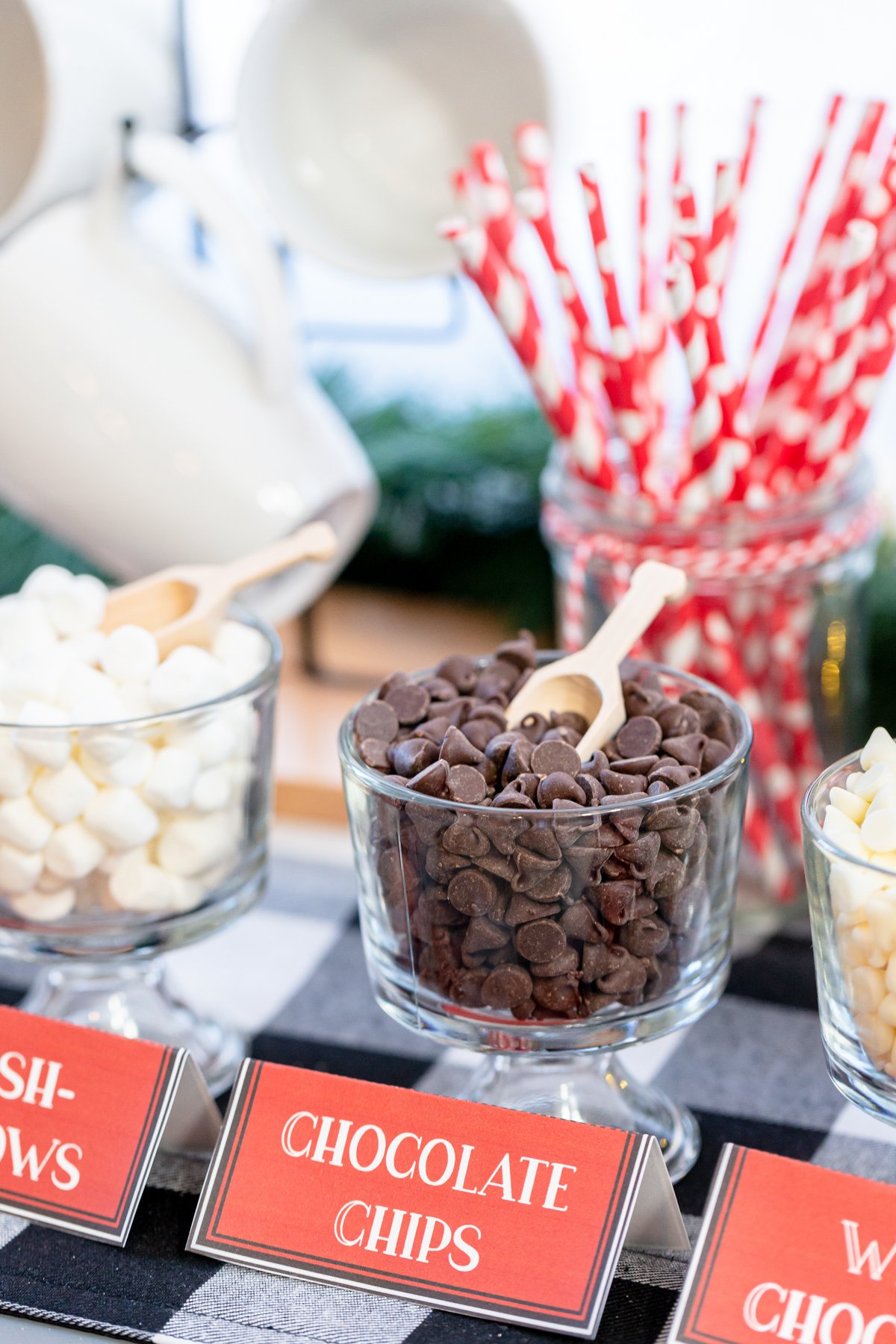 glass bowl with chocolate chips and a spoon