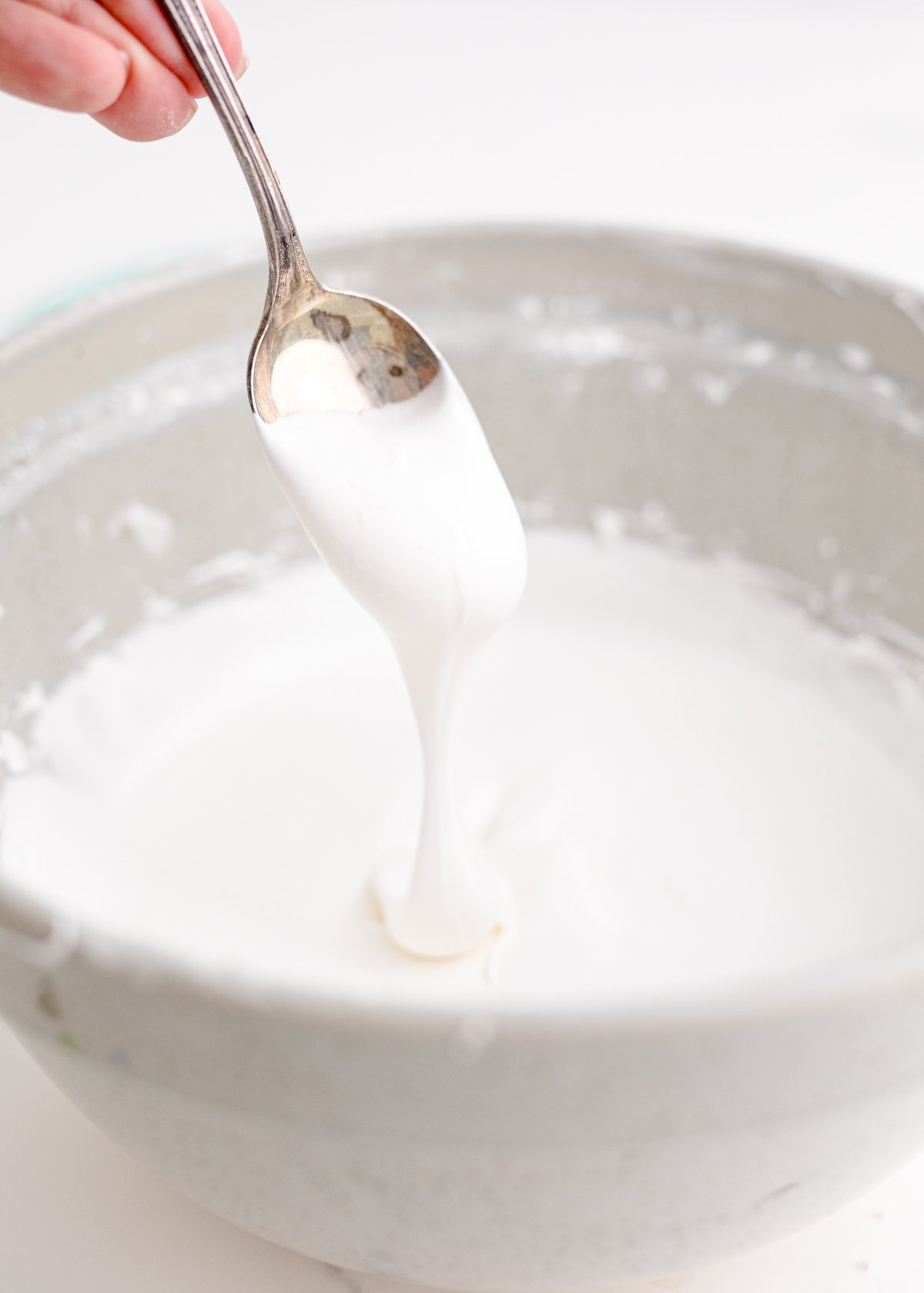 royal icing in a white bowl