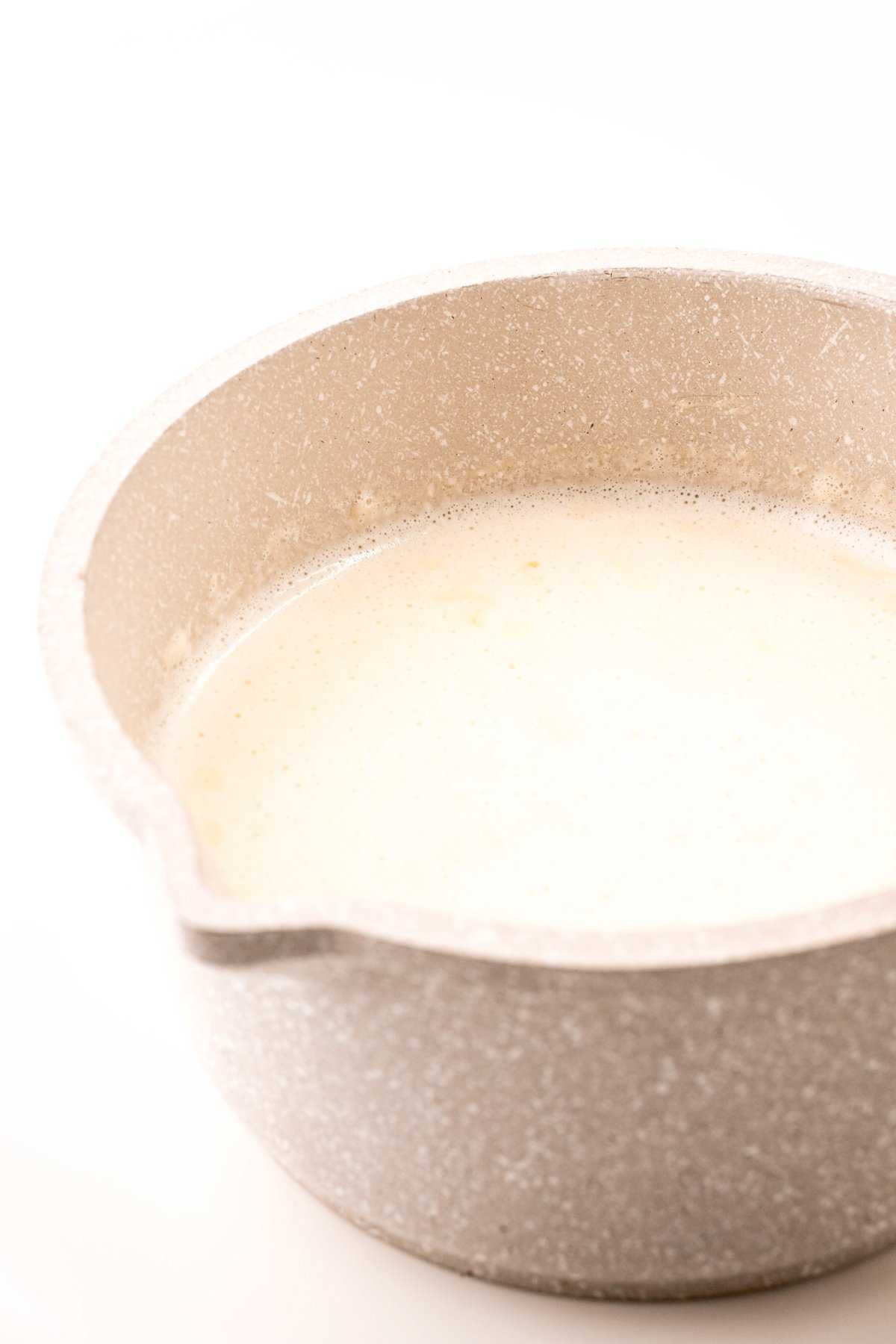 ceramic pot with warm milk