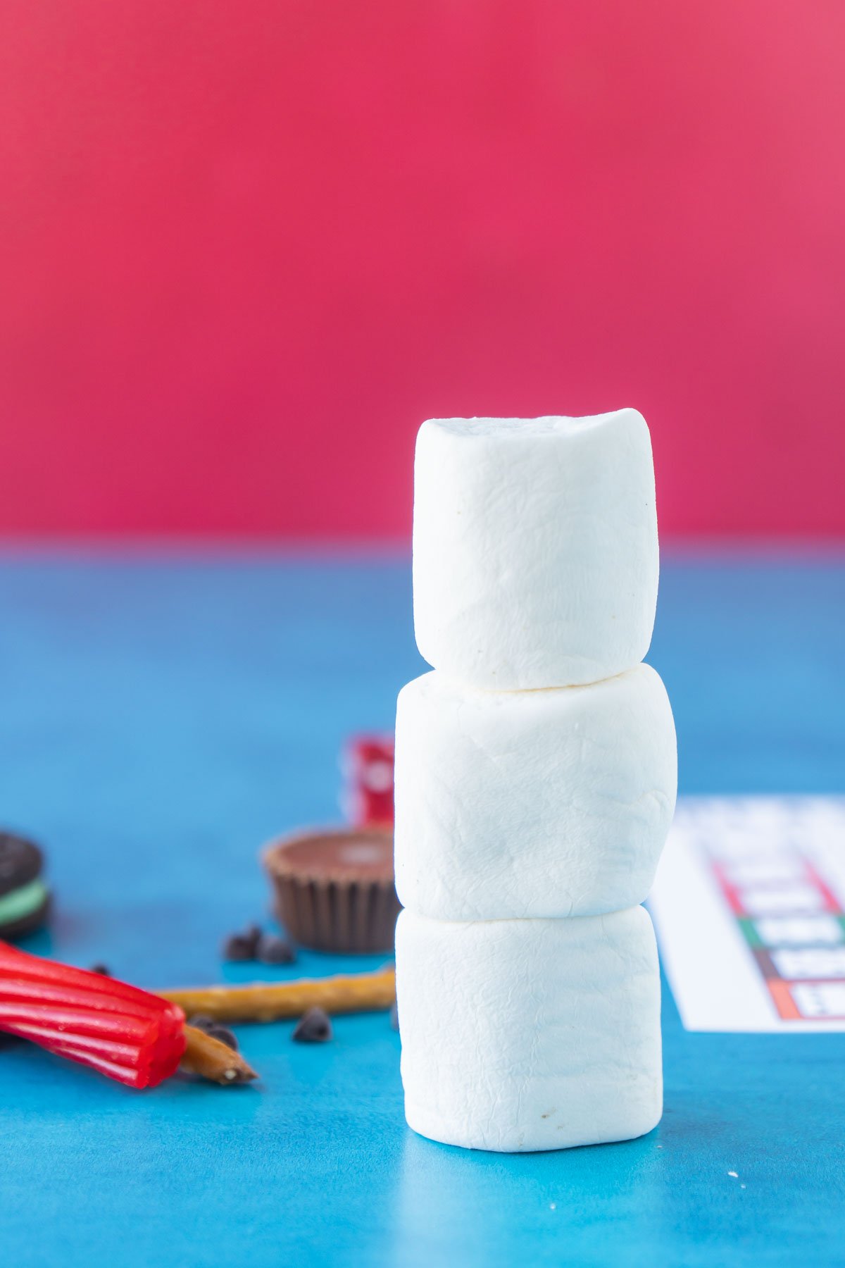 three marshmallows stacked on top of each other