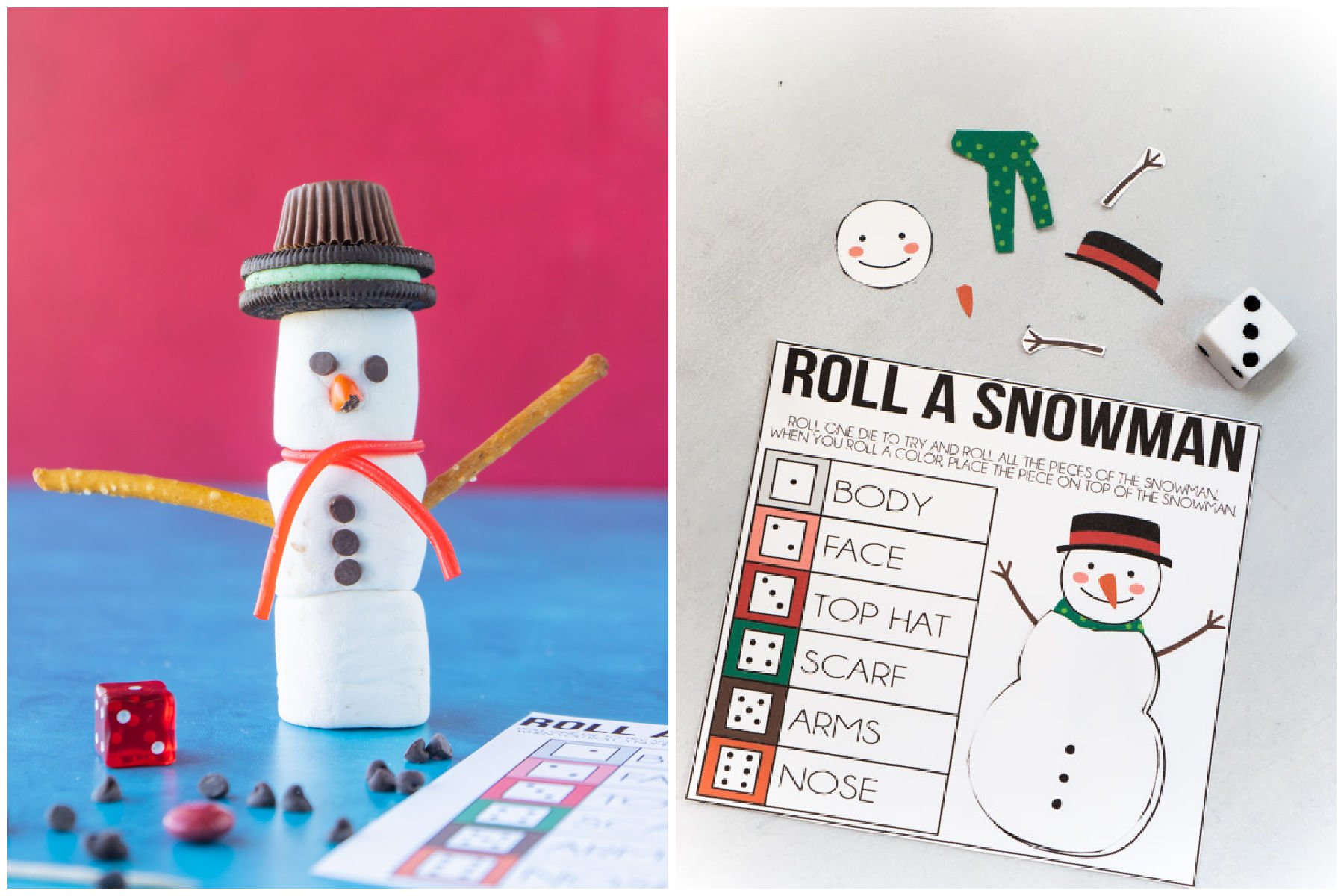 2 Fun Roll a Snowman Game Ideas {Free Printable} Play Party Plan