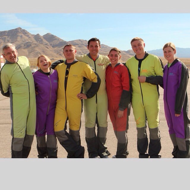 adults waiting to go sky diving