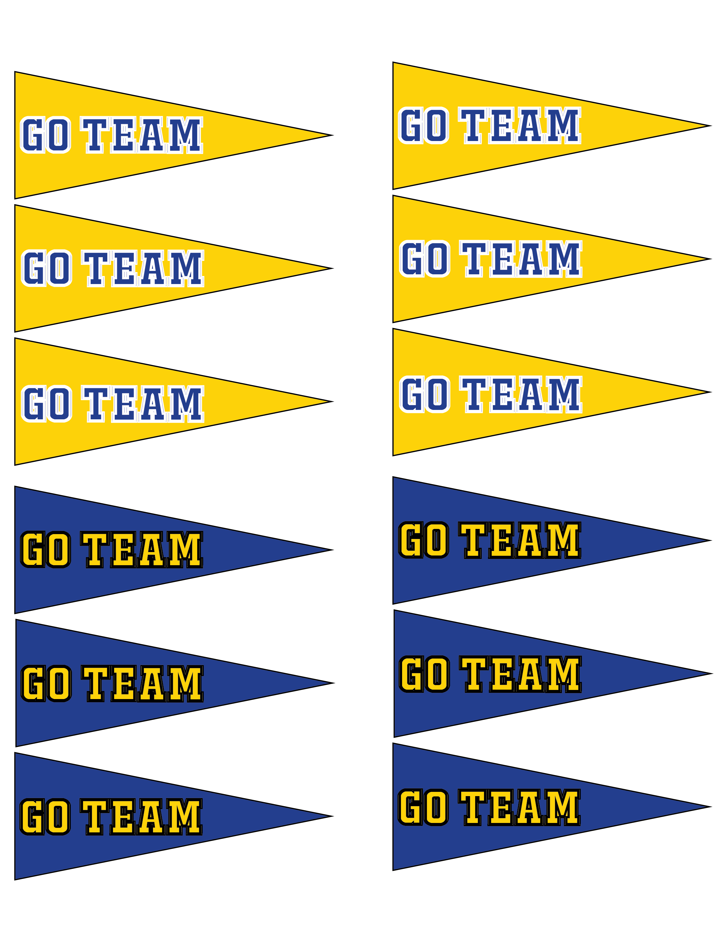 Go team flags in the Rams colors