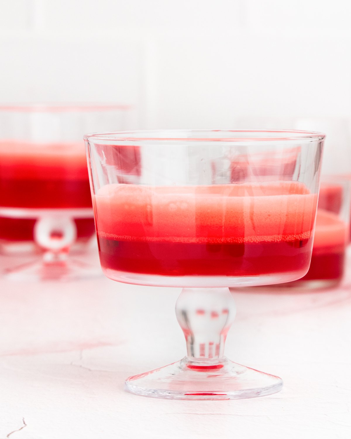 glass cup with layers of jello