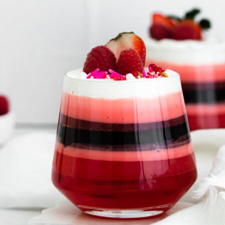 Valentine's Day layered jello dessert