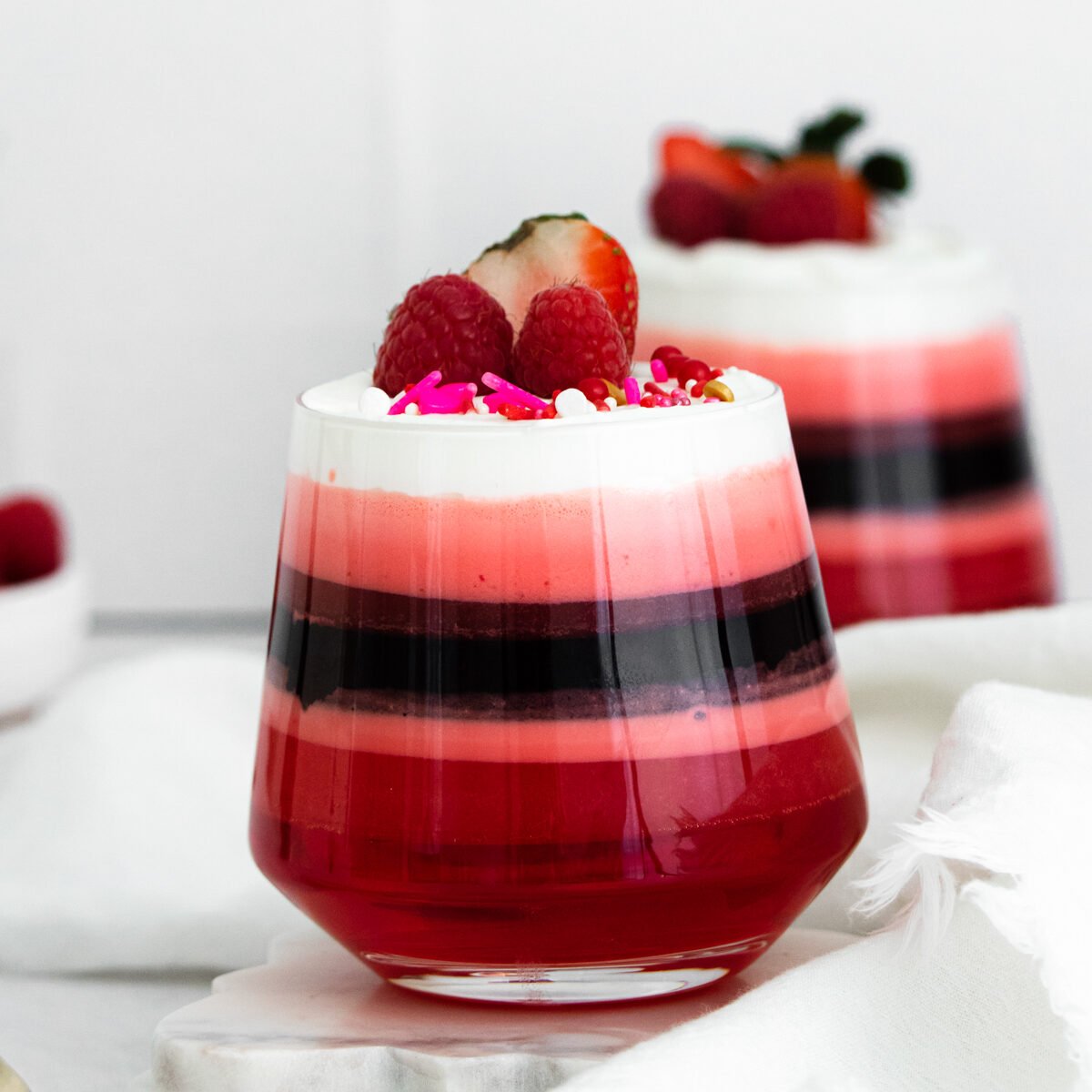 Strawberry Layered Jello Dessert