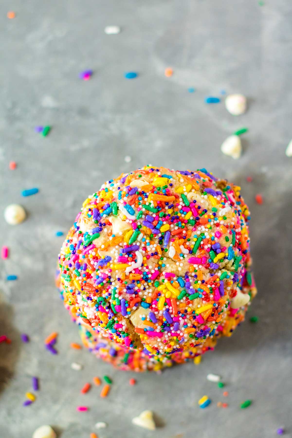 sprinkle cookies on a gray background