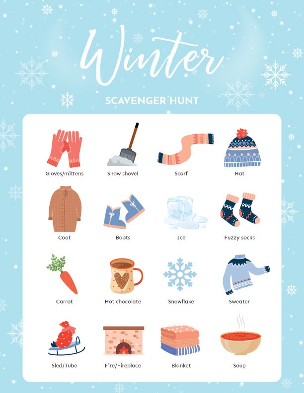 Winter scavenger hunt images