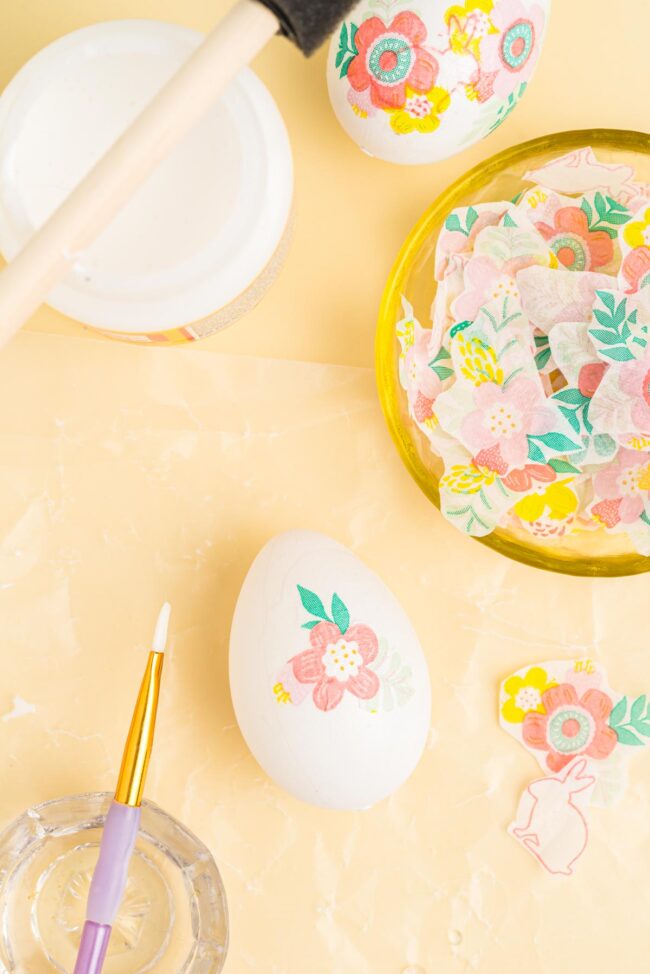 How to Decorate Easter Eggs with Decoupage Napkins - Play Party Plan
