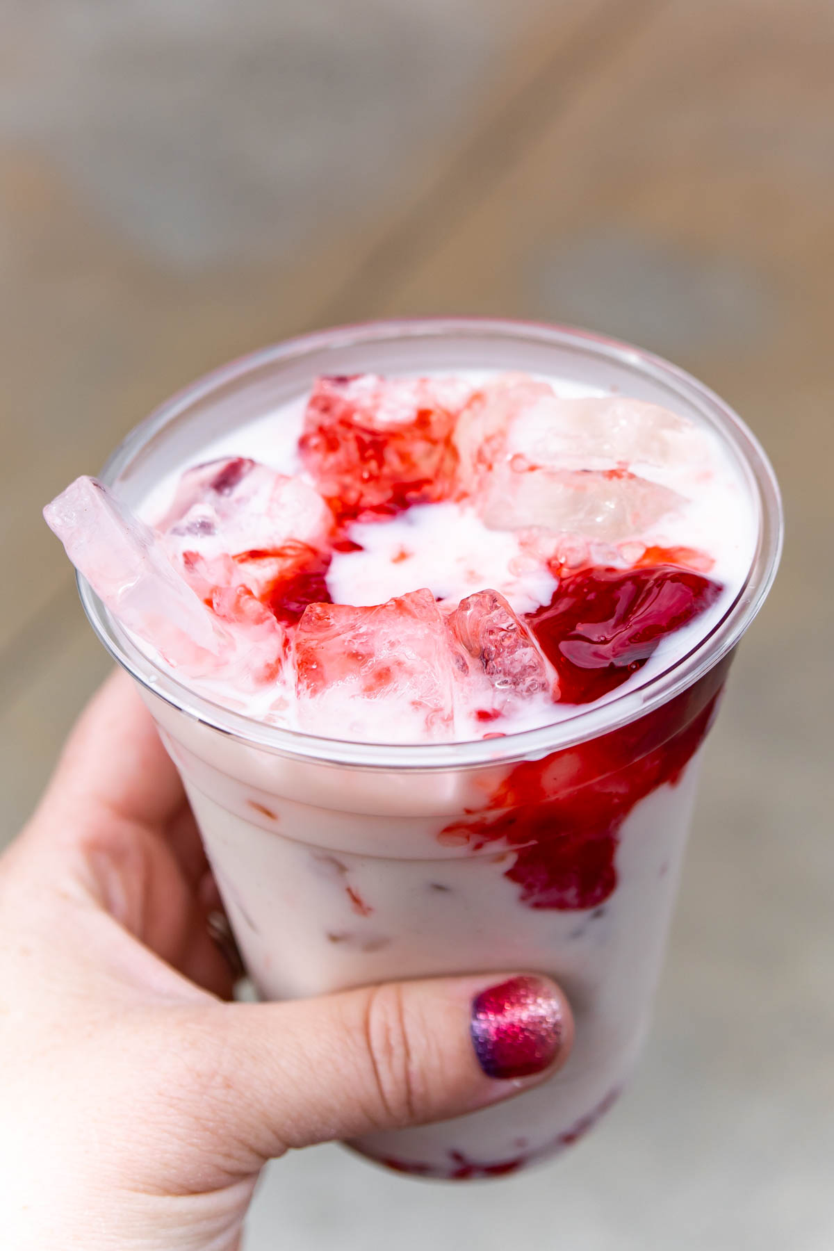 strawberry horchata from the Disneyland food festival