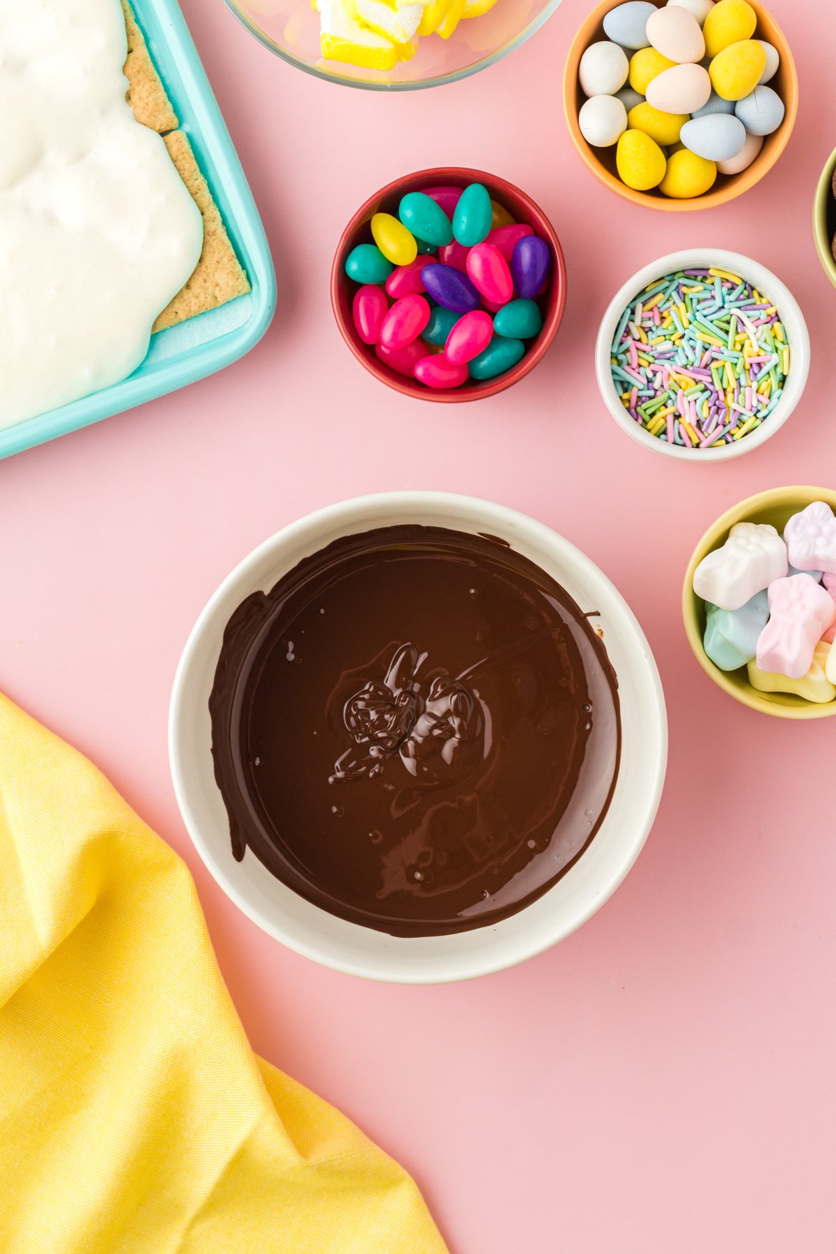 melted chocolate in a glass bowl