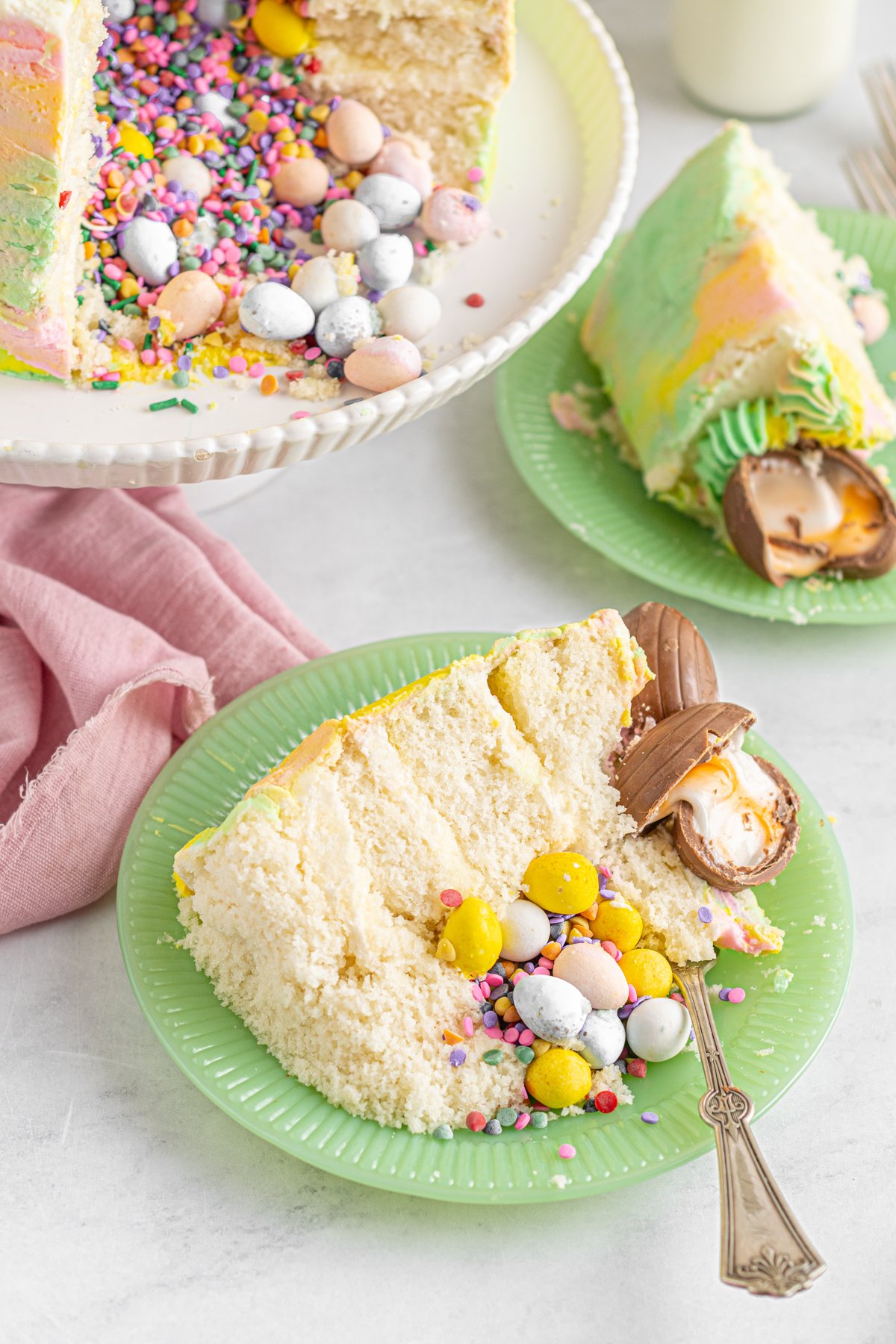 slice of Easter egg cake