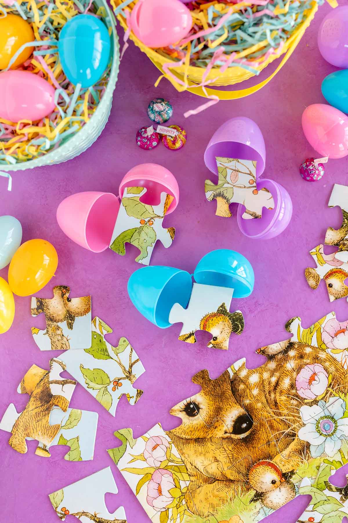 puzzle pieces in Easter eggs