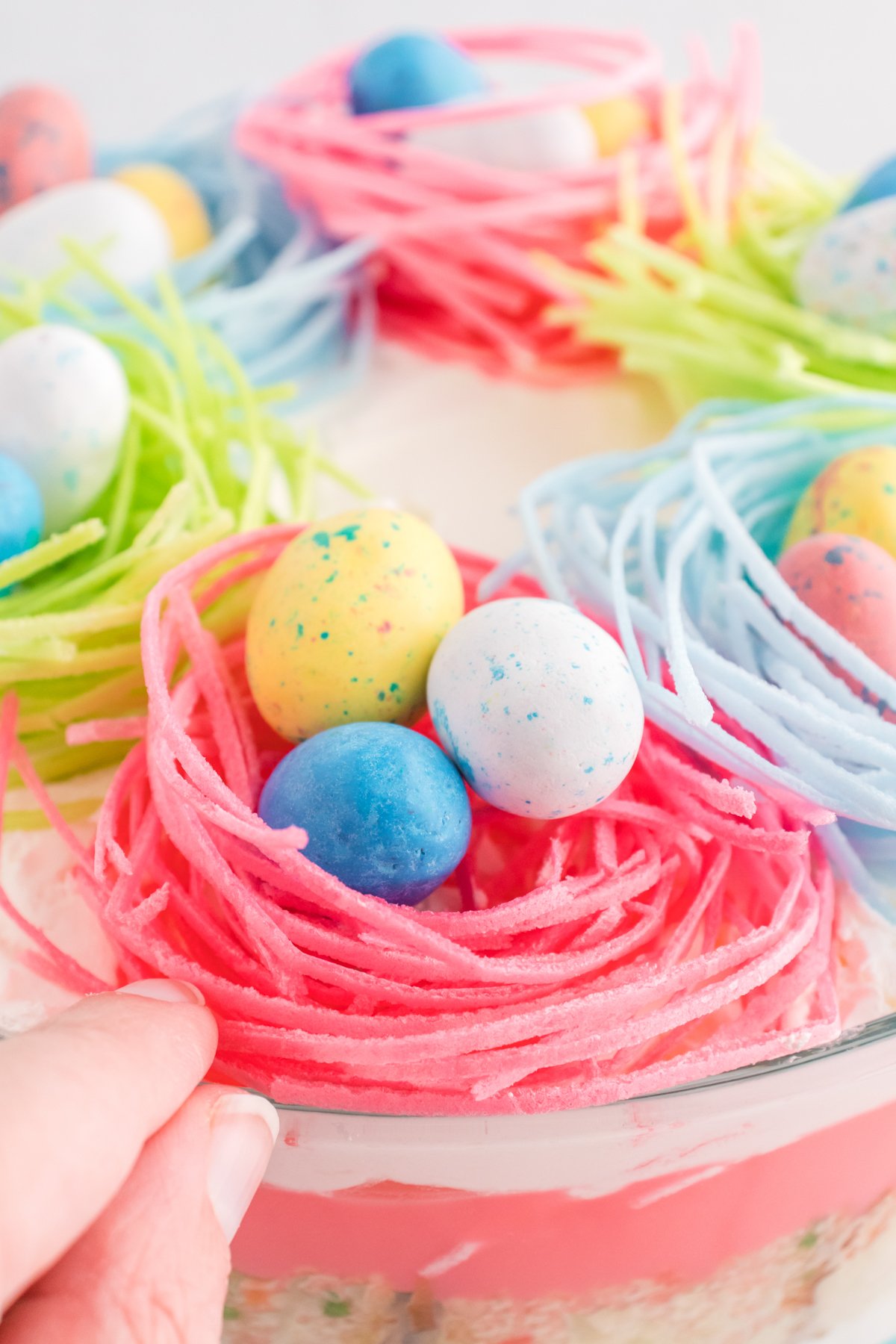 candy nests with eggs