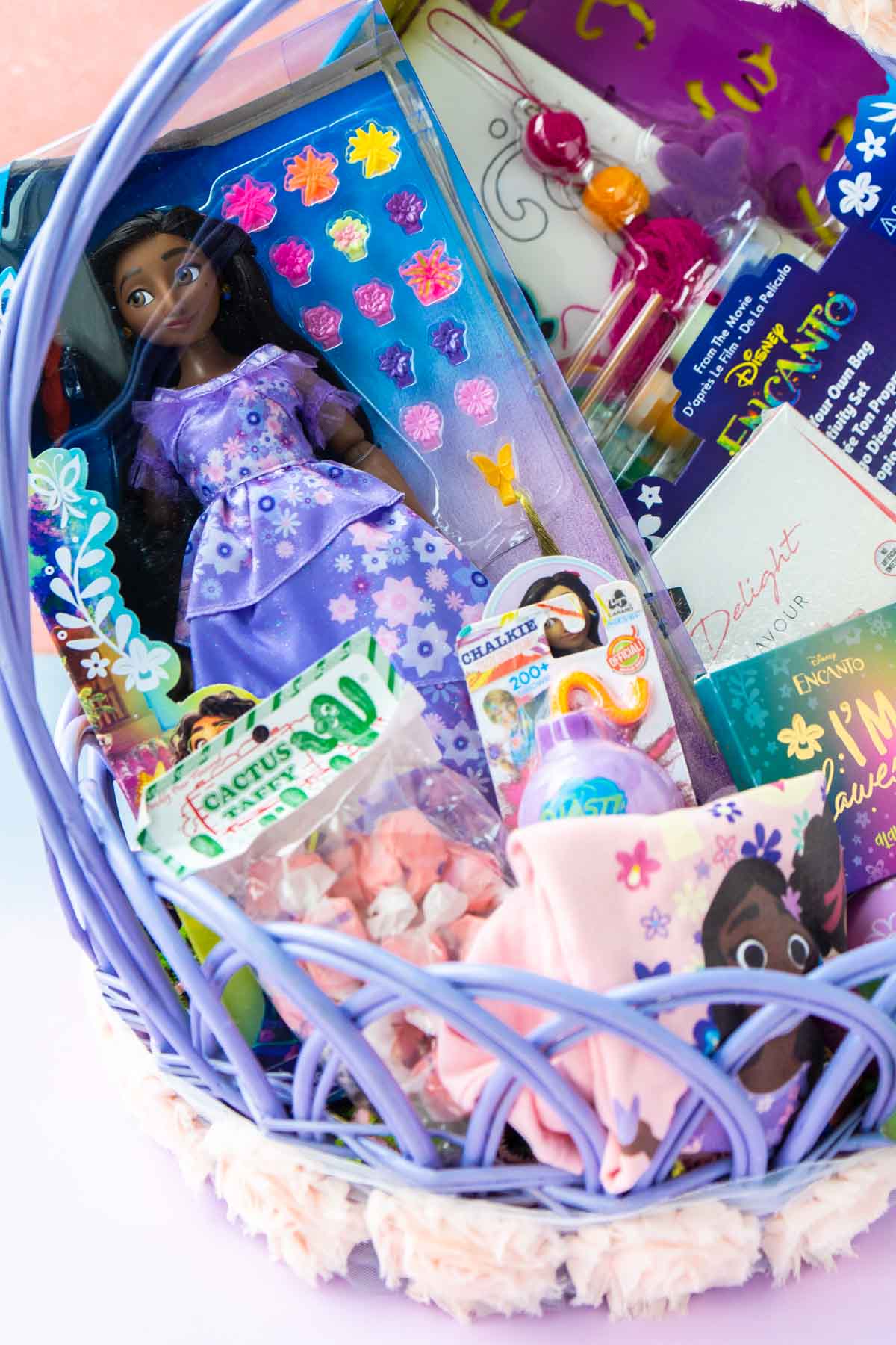 Isabela doll in an Easter basket