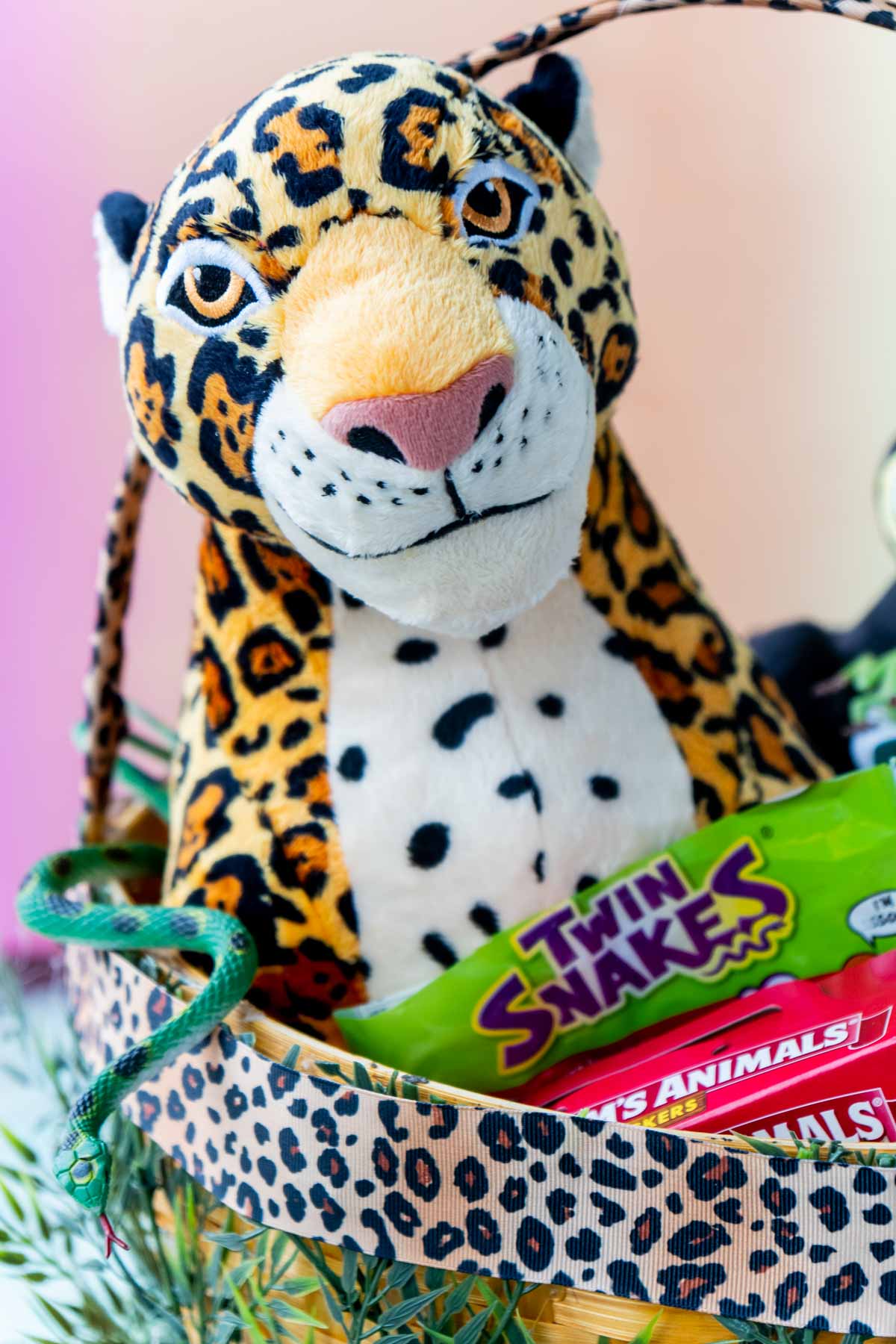Encanto leopard in an Encanto Easter basket