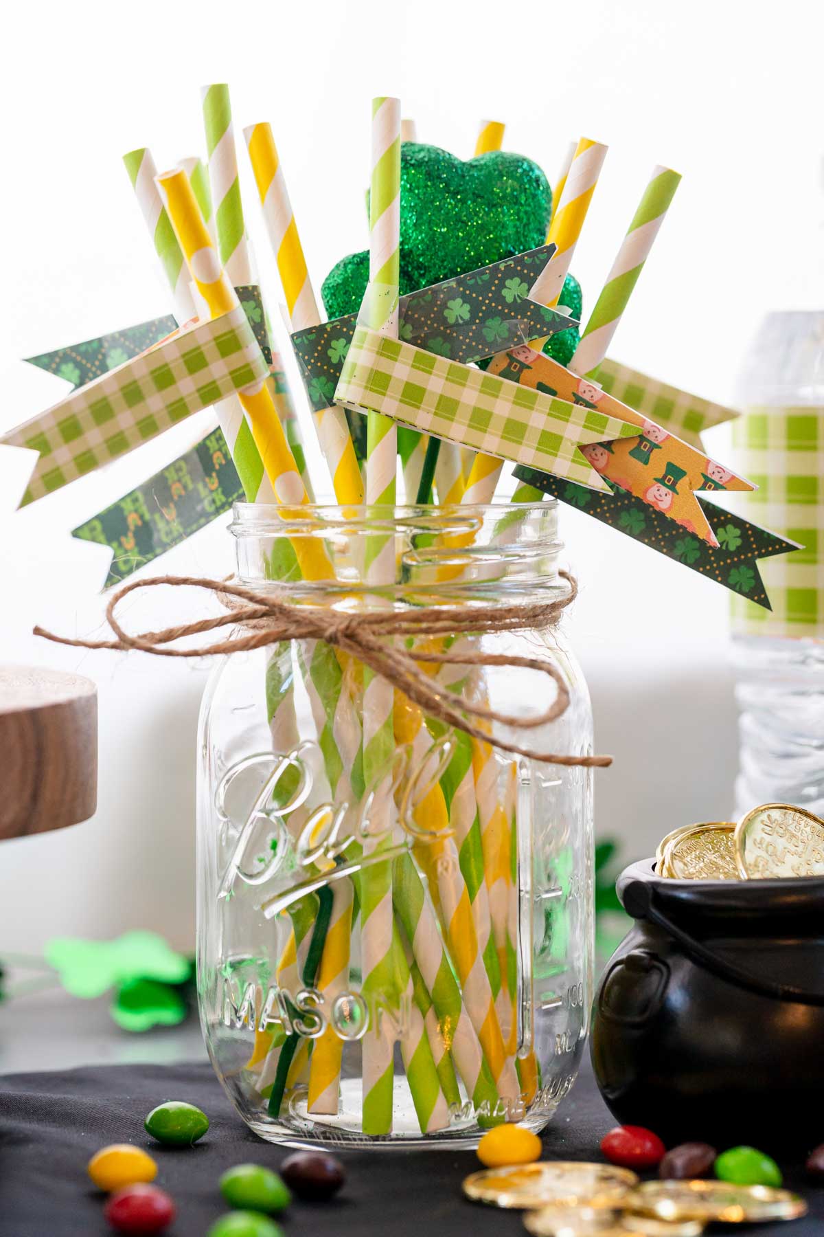 jar full of St. Patrick's Day straws