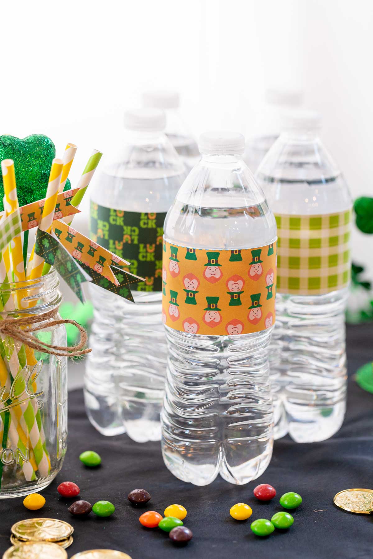 water bottle labels with St. Patrick's Day printables