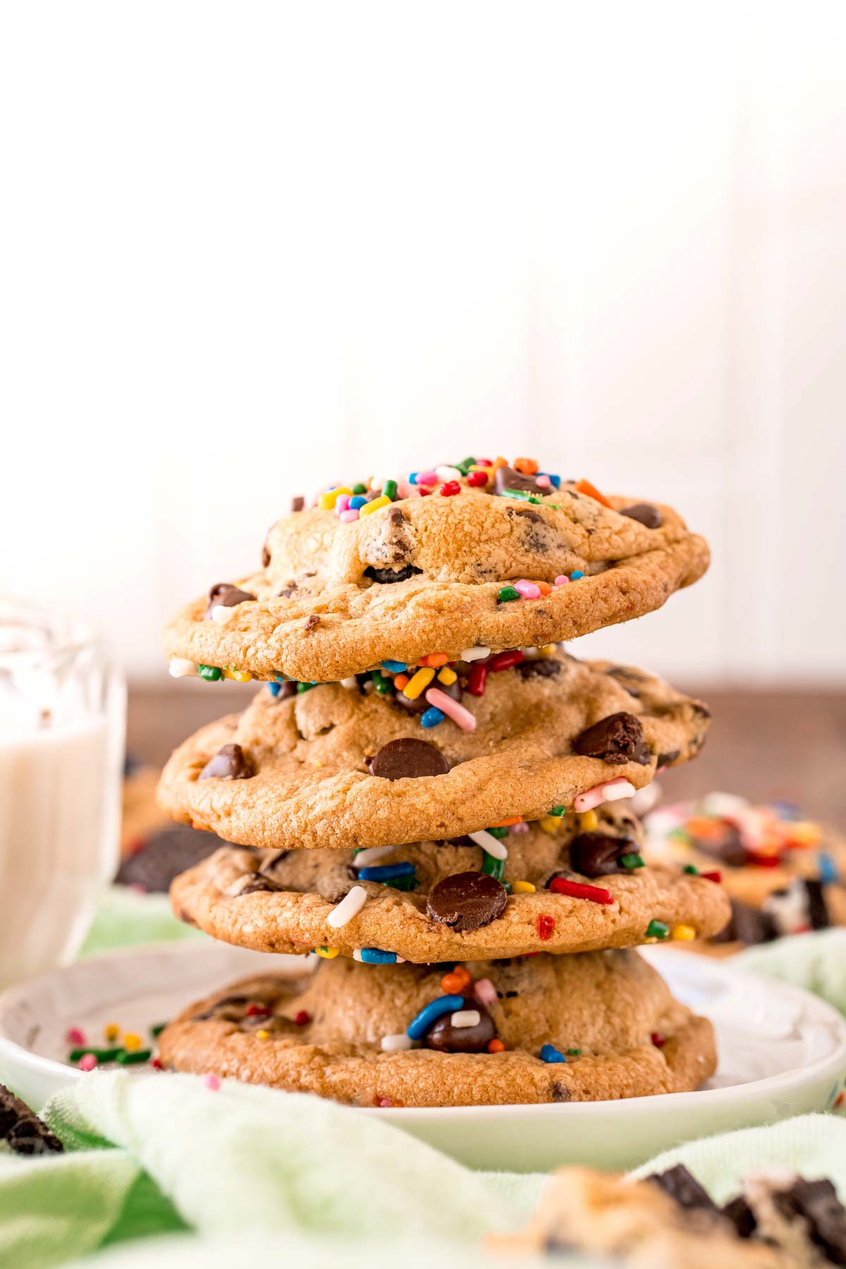 stack of Oreo stuffed chocolate chip cookies