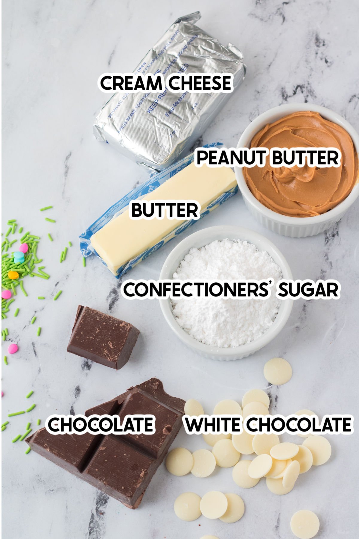 ingredients for homemade peanut butter eggs