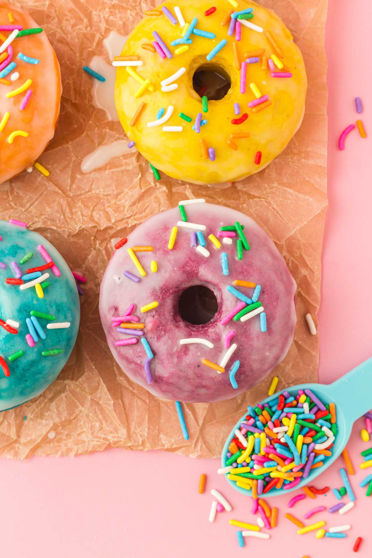 rainbow donuts with sprinkles on top