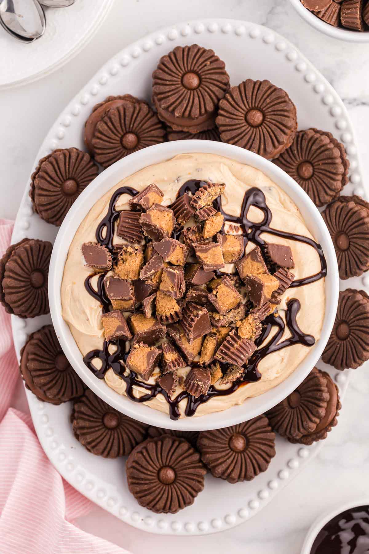top view of Reese's peanut butter dip