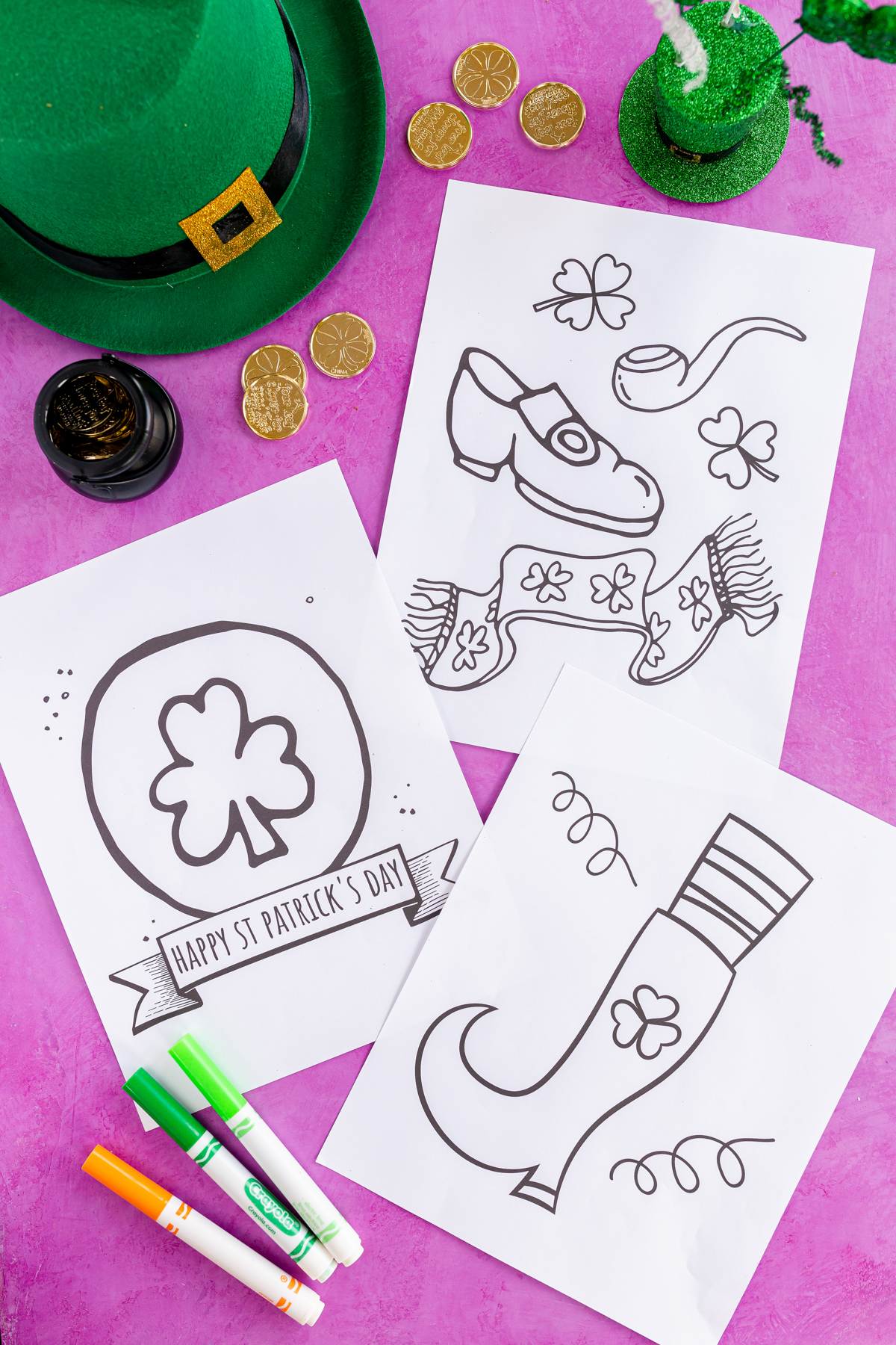 uncolored St. Patrick's Day coloring pages
