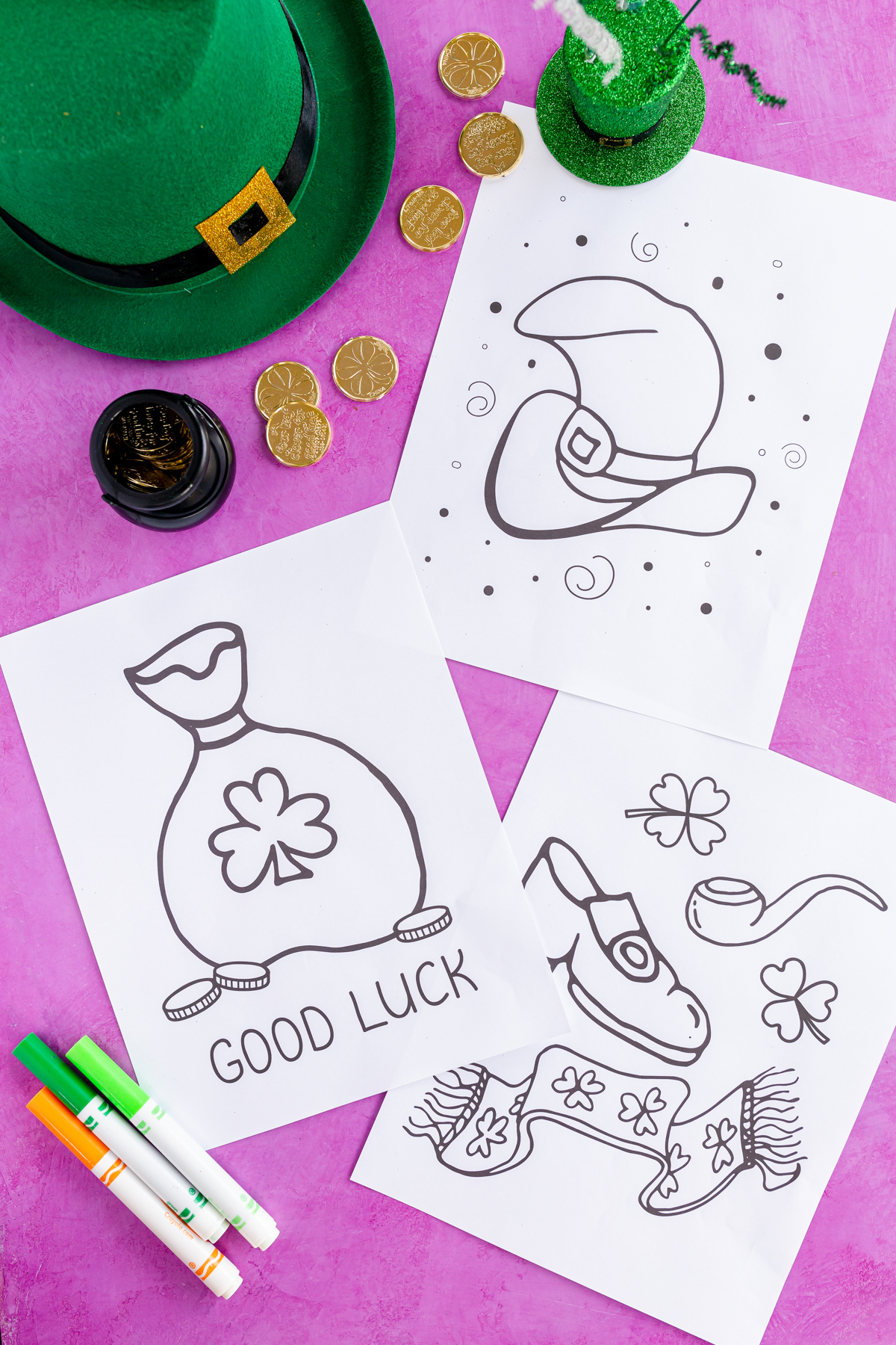 uncolored St. Patrick's Day coloring pages