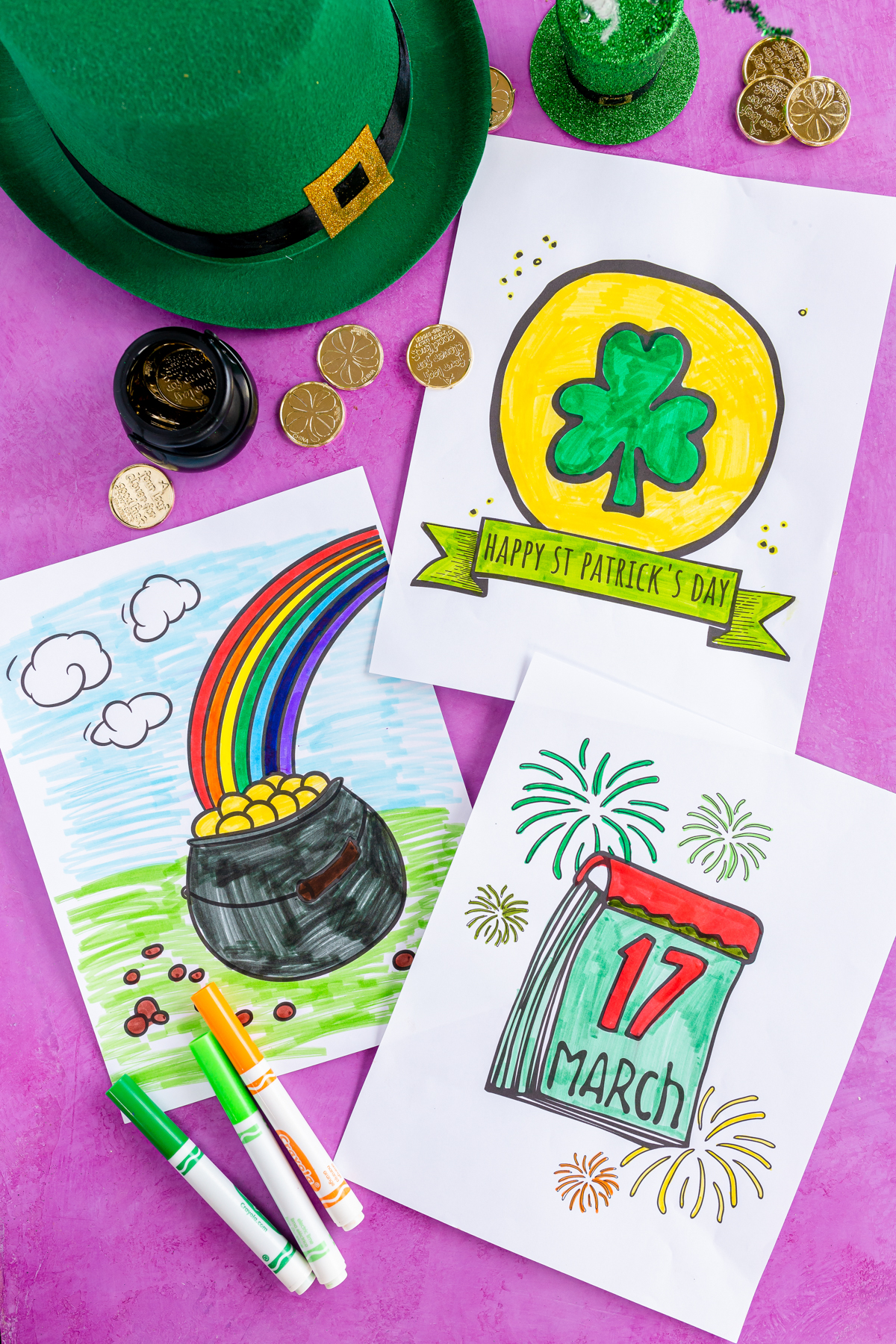 colored St. Patrick's Day coloring pages