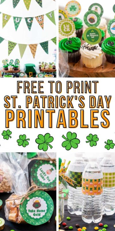 St. Patrick's Day printables in a collage
